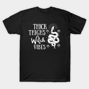 Thick Thighs Witch Vibes Halloween T-Shirt